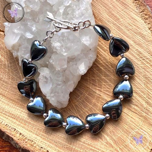 Hematite Hearts Healing Bracelet